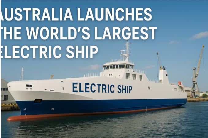 Australia lanza el barco eléctrico más grande del mundo: Una revolución marítima ecológica